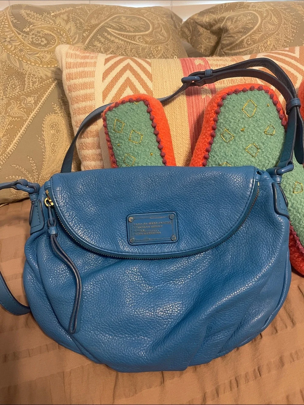 Marc by Marc Jacobs Blue Pebbled Leather Hobo